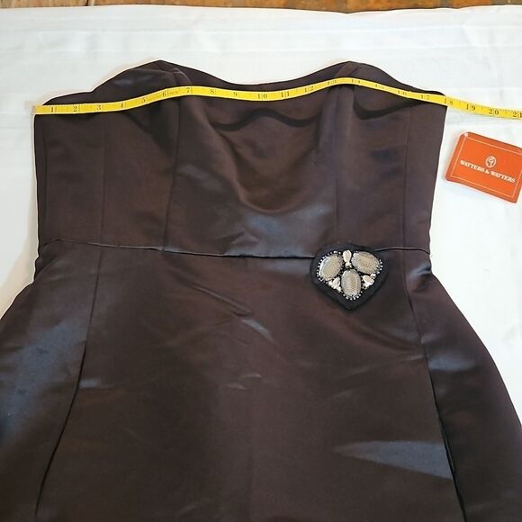 NWT Watters & Watters Black strapless midi cocktail dress size 10 - Picture 11 of 12